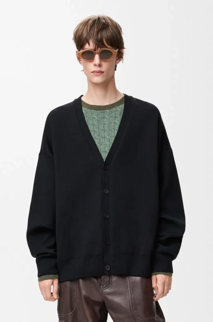 Cardigan in misto lana nero