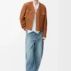 Cardigan in shearling color caramello