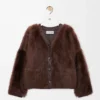 Cardigan in shearling Marrone Cardigan in shearling Marrone