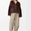 Cardigan in shearling Marrone Cardigan in shearling Marrone