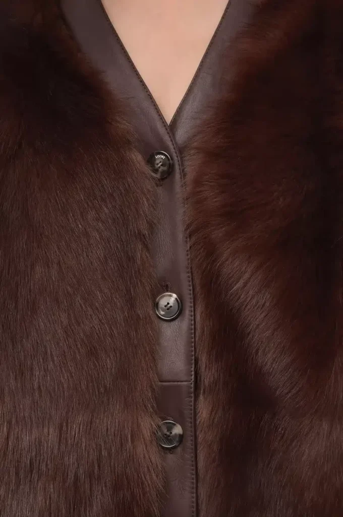 Cardigan in shearling Marrone Cardigan in shearling Marrone