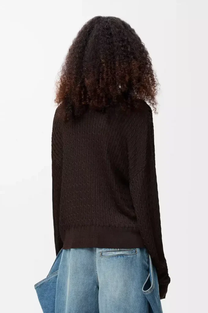 Cardigan in viscosa marrone scuro Cardigan in viscosa marrone scuro