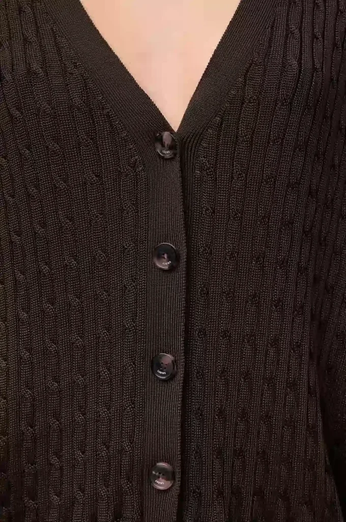 Cardigan in viscosa marrone scuro Cardigan in viscosa marrone scuro