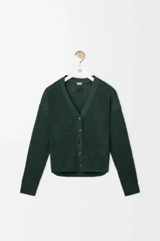 Cardigan in viscosa verde scuro