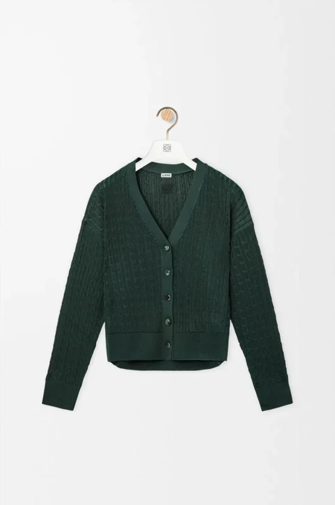 Cardigan in viscosa verde scuro Cardigan in viscosa verde scuro