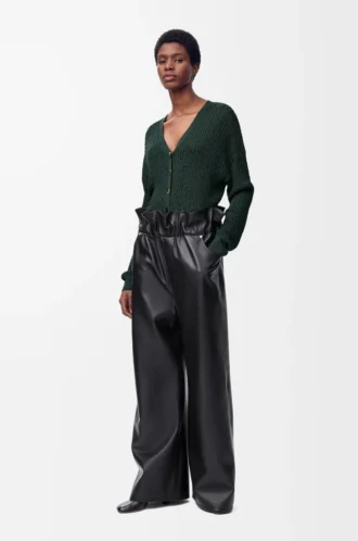 Cardigan in viscosa verde scuro