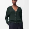 Cardigan in viscosa verde scuro Cardigan in viscosa verde scuro