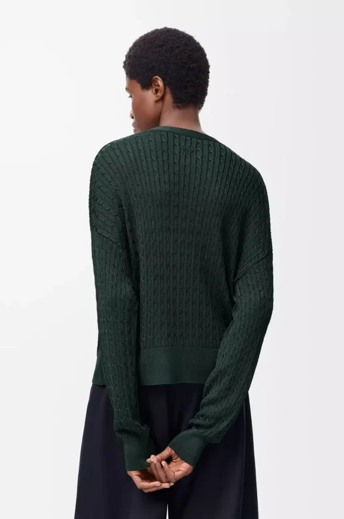 Cardigan in viscosa verde scuro Cardigan in viscosa verde scuro