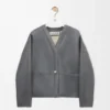 Cardigan Pebble in shearling grigio chiaro
