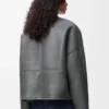 Cardigan Pebble in shearling grigio chiaro