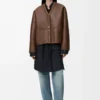 Cardigan Pebble in shearling marrone kaki