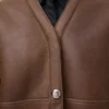 Cardigan Pebble in shearling marrone kaki