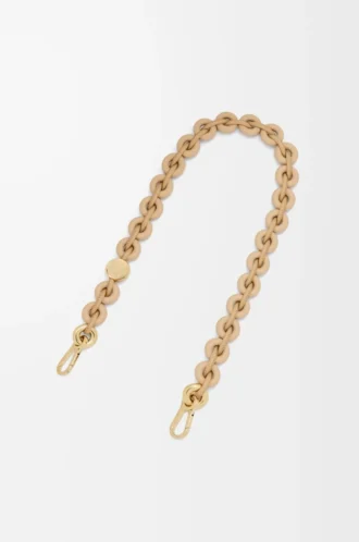 Catena a ciambella in pelle di vitello Silk Beige