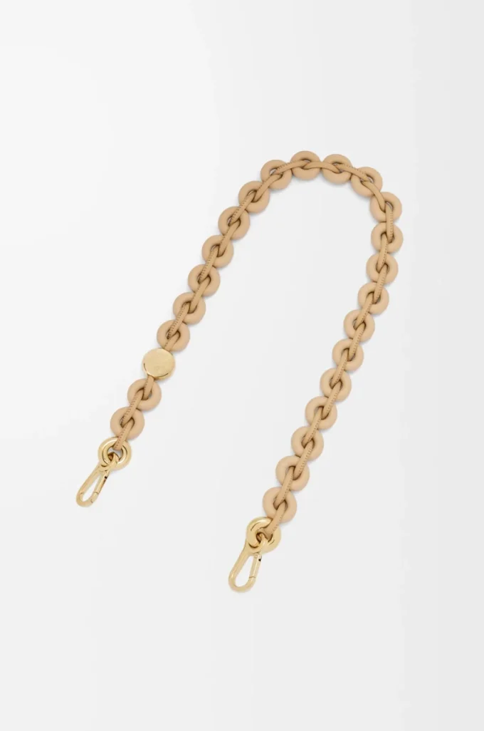 Catena a ciambella in pelle di vitello Silk Beige