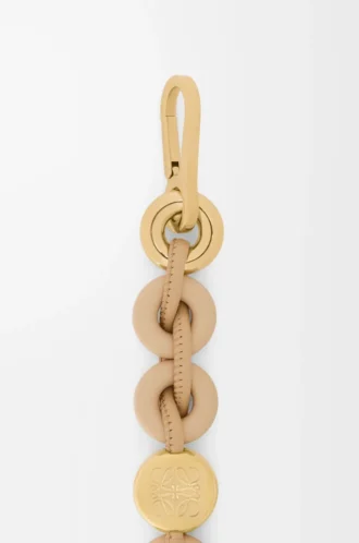 Catena a ciambella in pelle di vitello Silk Beige