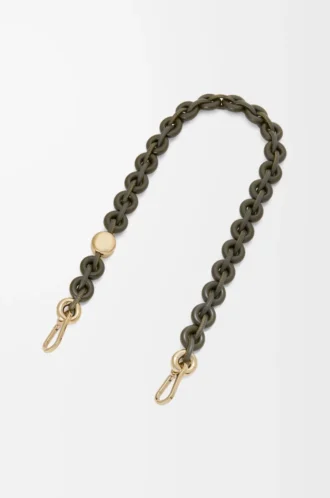 Catena a maglie in pelle di vitello Dark Khaki
