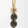 Catena a maglie in pelle di vitello Dark Khaki