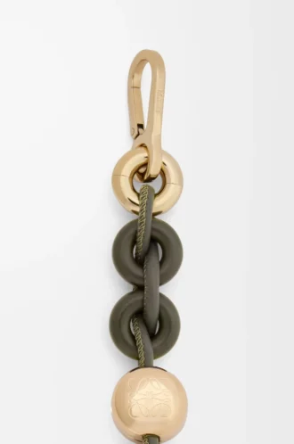 Catena a maglie in pelle di vitello Dark Khaki