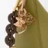 Catena a maglie in pelle di vitello Dark Khaki