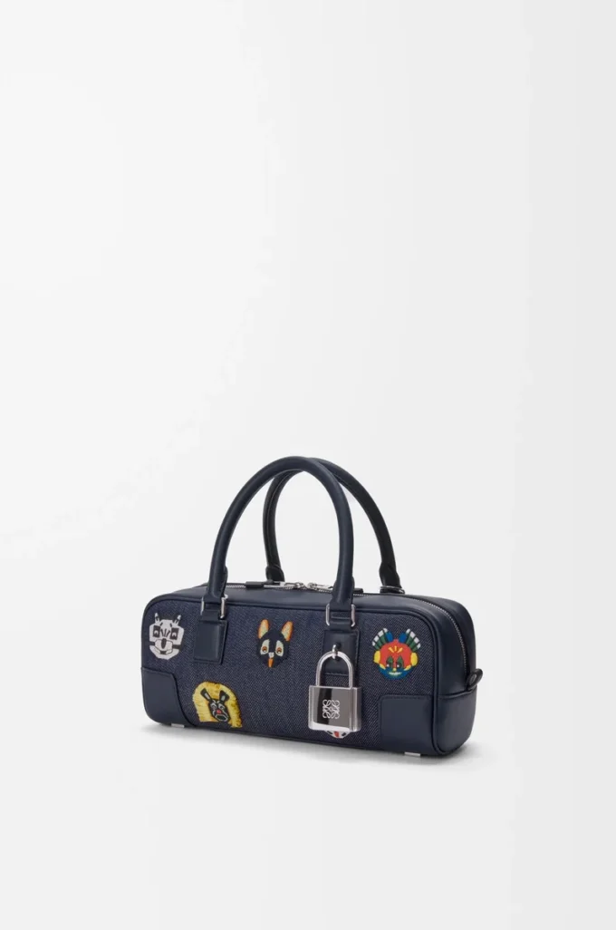 Cats Amazona 23 borsa corta in denim ricamato Blu Cats Amazona 23 borsa corta in denim ricamato Blu