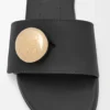Ciabatta Pebble in morbida pelle di vitello nera