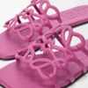 Ciabatta Petal Anagram in morbida pelle di vitello fucsia