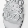 Ciabatta Petal Anagram in pelle di agnello laminata Argento Ciabatta Petal Anagram in pelle di agnello laminata Argento