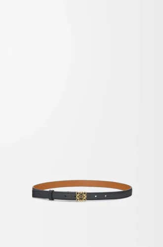 Cintura Anagram in pelle di vitello martellata Nero/Oro