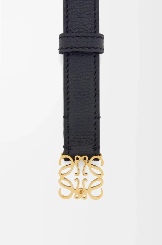 Cintura Anagram in pelle di vitello martellata Nero/Oro Cintura Anagram in pelle di vitello martellata Nero/Oro