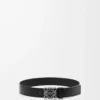 Cintura Anagram larga in morbida pelle di vitello martellata Nero/Vintage Palladium Cintura Anagram larga in morbida pelle di vitello martellata Nero/Vintage Palladium