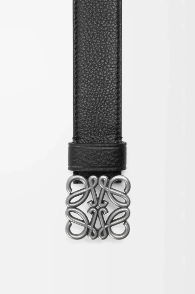 Cintura Anagram larga in morbida pelle di vitello martellata Nero/Vintage Palladium Cintura Anagram larga in morbida pelle di vitello martellata Nero/Vintage Palladium