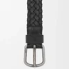 Cintura larga intrecciata in pelle di vitello conciata al vegetale Nero/Vintage Palladium Cintura larga intrecciata in pelle di vitello conciata al vegetale Nero/Vintage Palladium