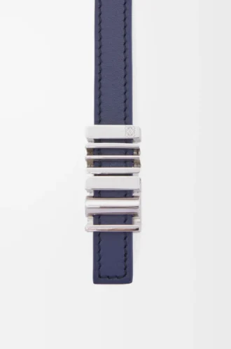 Cintura LOEWE Graphic in pelle di vitello classica Abbys Blue/Palladio
