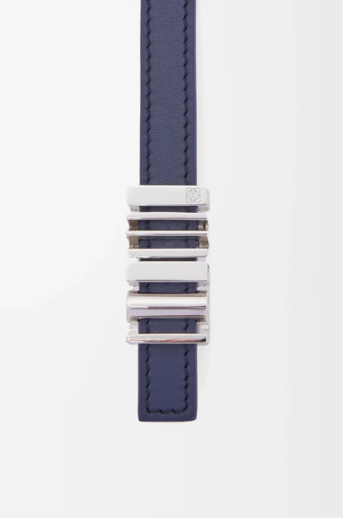 Cintura LOEWE Graphic in pelle di vitello classica Abbys Blue/Palladio Cintura LOEWE Graphic in pelle di vitello classica Abbys Blue/Palladio