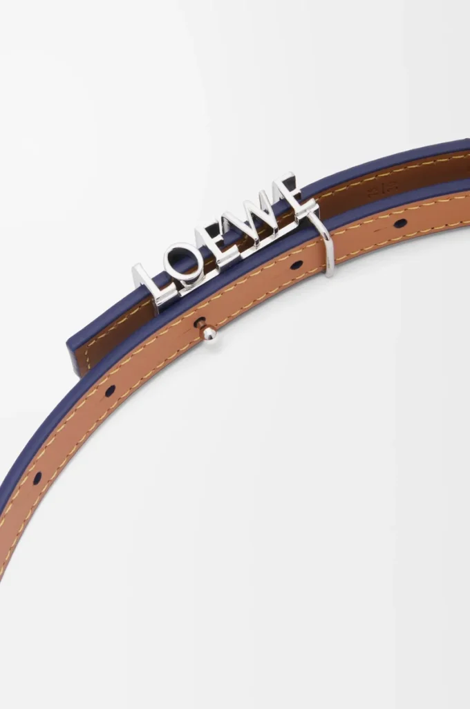 Cintura LOEWE Graphic in pelle di vitello classica Abbys Blue/Palladio Cintura LOEWE Graphic in pelle di vitello classica Abbys Blue/Palladio