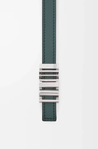 Cintura LOEWE Graphic in pelle di vitello liscia Deep Forest/Palladium