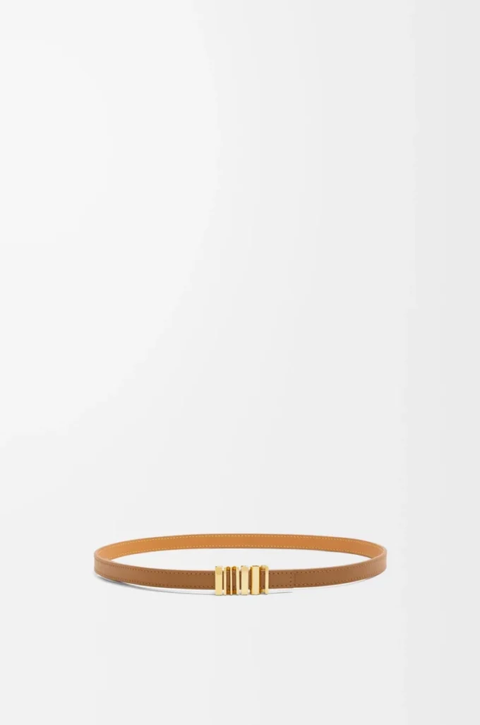 Cintura LOEWE Graphic in pelle di vitello liscia Oak/Gold
