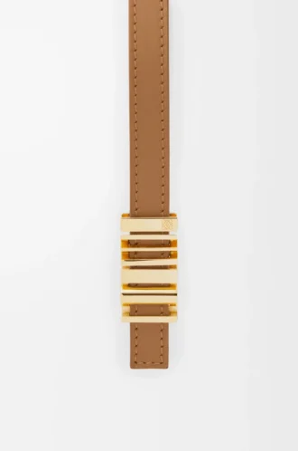 Cintura LOEWE Graphic in pelle di vitello liscia Oak/Gold