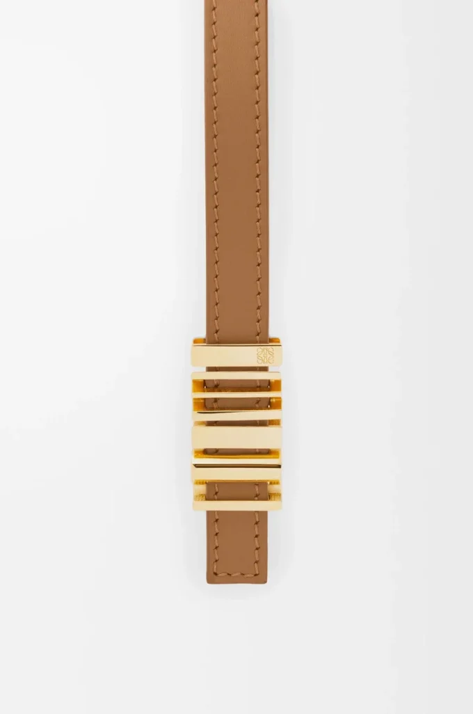 Cintura LOEWE Graphic in pelle di vitello liscia Oak/Gold