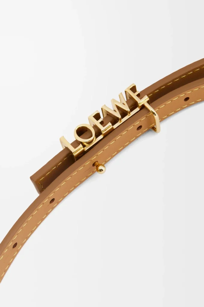 Cintura LOEWE Graphic in pelle di vitello liscia Oak/Gold