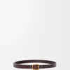 Cintura morbida arrotondata in classica pelle di vitello Marrone scuro Cintura morbida arrotondata in classica pelle di vitello Marrone scuro