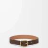 Cintura morbida arrotondata in nubuck Tundra/Vintage Gold