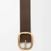 Cintura morbida arrotondata in nubuck Tundra/Vintage Gold
