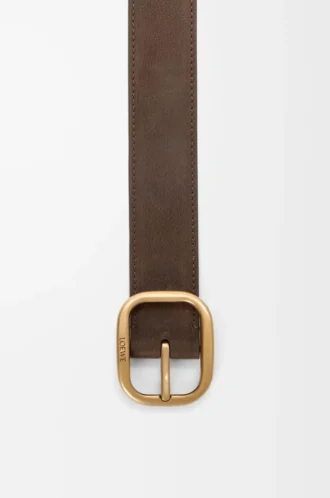 Cintura morbida arrotondata in nubuck Tundra/Vintage Gold