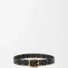 Cintura morbida arrotondata in pelle di vitello classica nera/oro