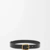Cintura morbida arrotondata in pelle di vitello classica nera/oro