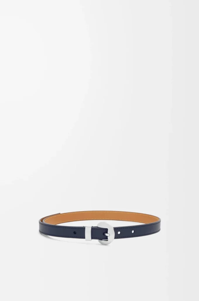 Cintura Pebble in pelle di vitello liscia Deep Navy/Palladium Cintura Pebble in pelle di vitello liscia Deep Navy/Palladium
