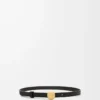 Cintura Pebble in pelle di vitello liscia Nero/Oro