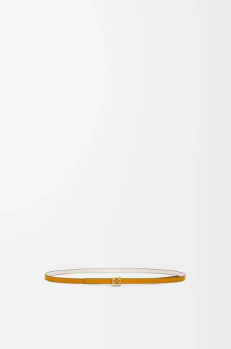 Cintura reversibile Anagram cube in pelle di vitello liscia Soft White/Sunflower /Gold