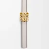 Cintura reversibile Anagram cube in pelle di vitello liscia Soft White/Sunflower /Gold